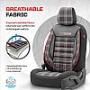 Καλύμματα Αυτοκινήτου Otom GTI Sports Design Universal Jacquard / Lacost / Δερματίνη Σετ Εμπρός / Πίσω 11 Τεμαχίων Μαύρο - Κόκκινο GTI-801