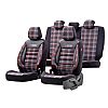 Καλύμματα Αυτοκινήτου Otom GTI Sports Design Universal Jacquard / Lacost / Δερματίνη Σετ Εμπρός / Πίσω 11 Τεμαχίων Μαύρο - Κόκκινο GTI-801
