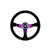 JRspec sports τιμονι βαθυ alcadara blue steering wheel 350mm diameter 80mm offset