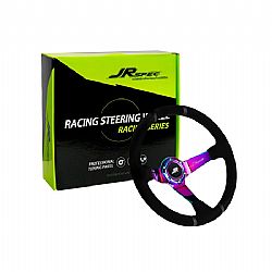 JRspec sports τιμονι βαθυ alcadara blue steering wheel 350mm diameter 80mm offset