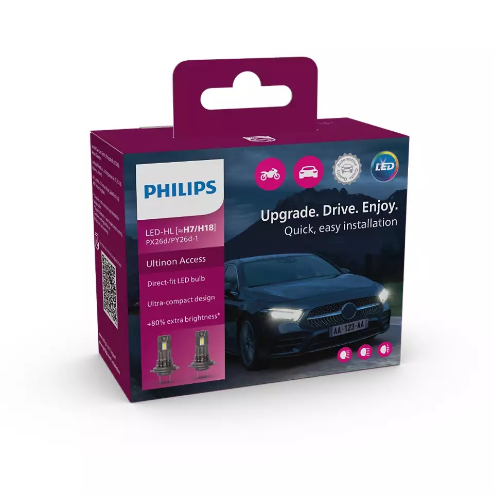 Philips Λάμπες Ultinon Access H7 / H18 LED 6000K Ψυχρό Λευκό 12V 16W 2τμχ Philips Λάμπες Ultinon Access H7 / H18 LED 6000K Ψυχρό Λευκό 12V 16W 2τμχ