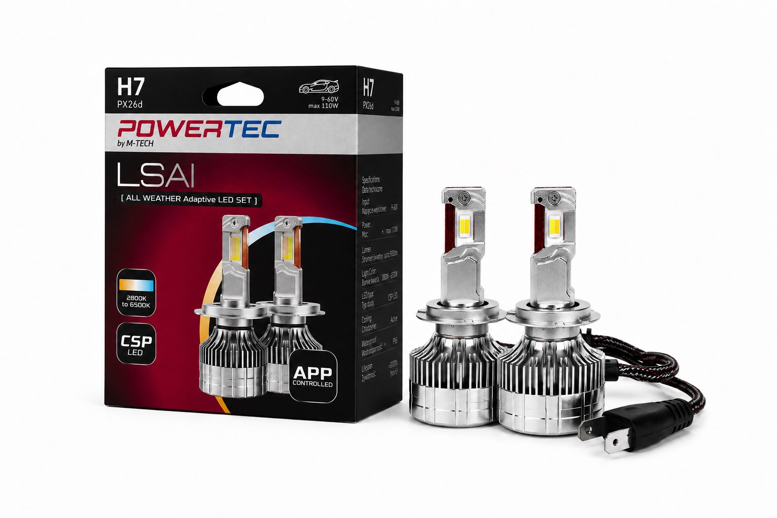 ΛΑΜΠΕΣ LED H7 12V50W Color temperature: 2800K6500K 4990lm 3570 CSP LED - 2 ΤΕΜ ΛΑΜΠΕΣ LED H7 12V50W Color temperature: 2800K6500K 4990lm 3570 CSP LED - 2 ΤΕΜ